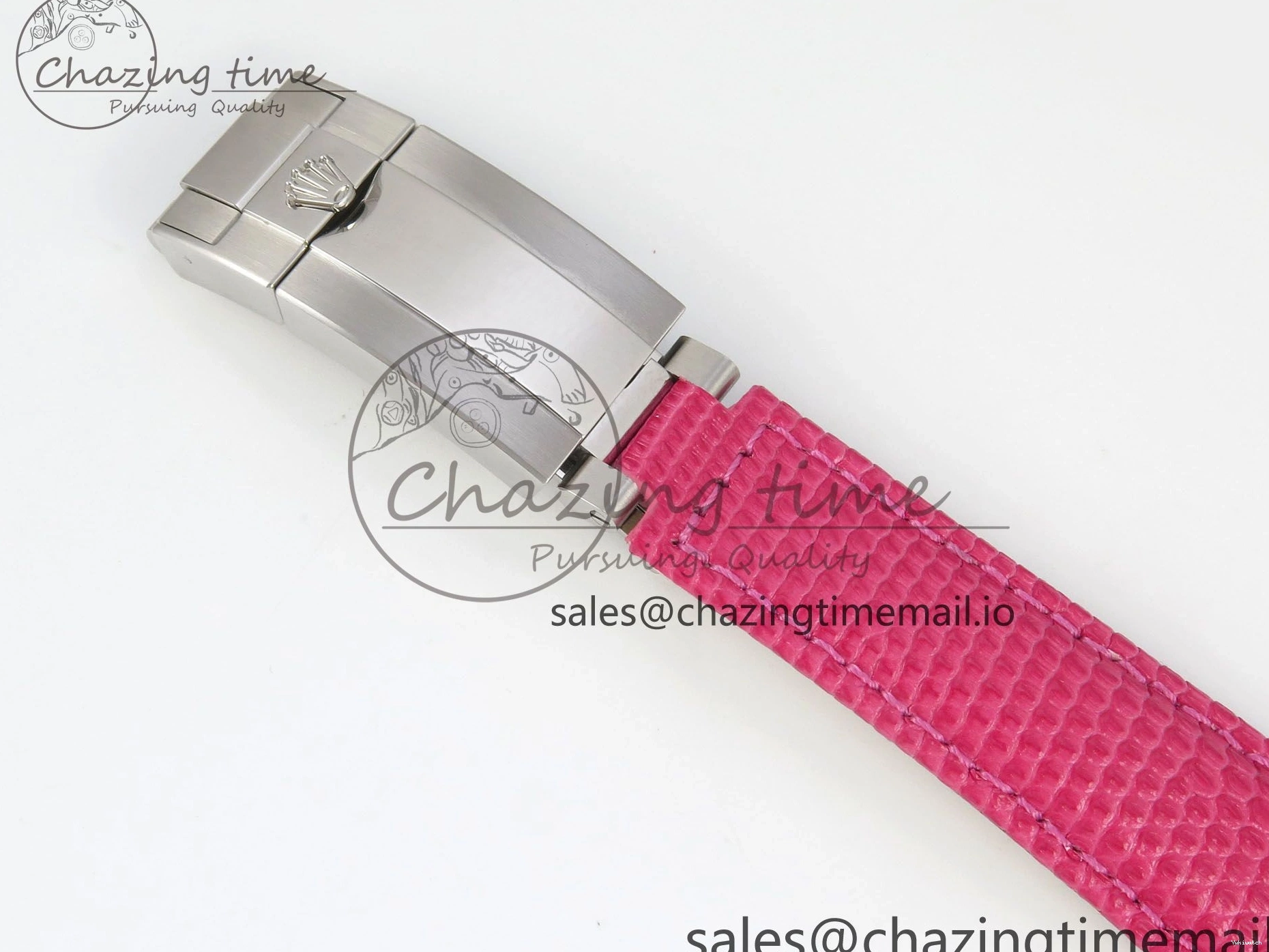MPF Pink Daytona Bezel Dial Leather on Diamonds Modded 40mm SA4801 Custom Strap Pink 0513